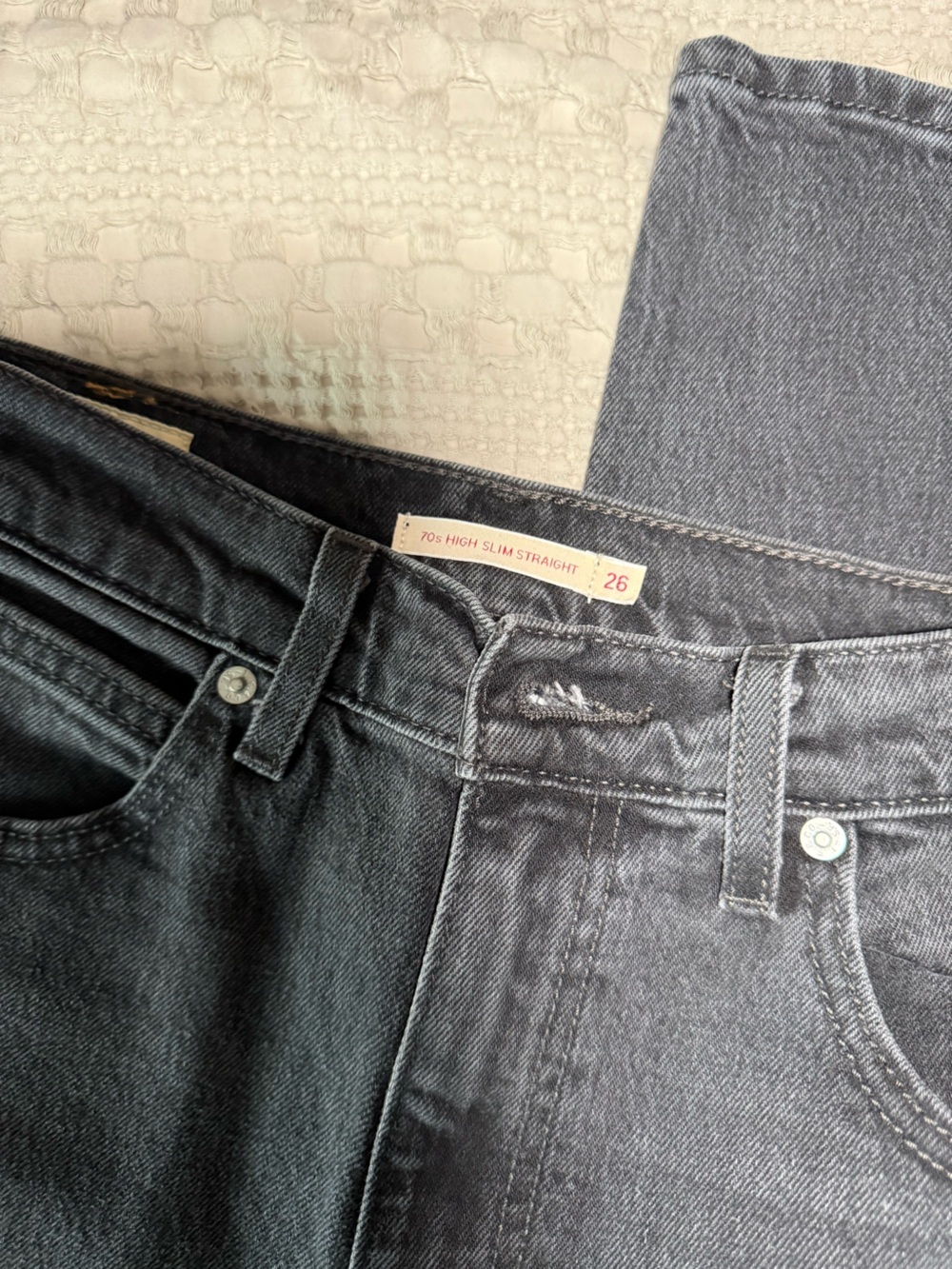 Levi's 70s High-Rise slim Straight Jeans in Black Wash - Picture 5 of 8